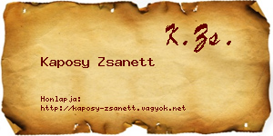 Kaposy Zsanett névjegykártya